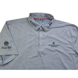 Tour Issue Benny Taylor Men Trump Golf Bioscience Polo Shirt L Blue White Stripe